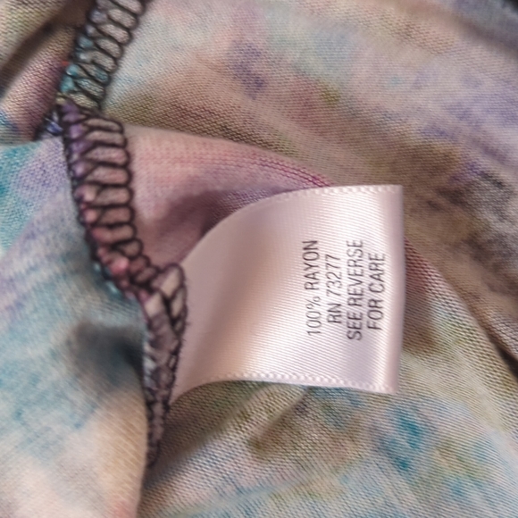 Vera Wang long sleeve tie dye multicolor top medium - Picture 7 of 7